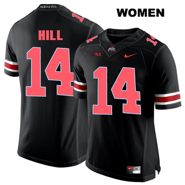 Ohio State Buckeyes Women's K.J. Hill #14 Red Number Black Authentic Nike College NCAA Stitched Football Jersey NW19Y41NE